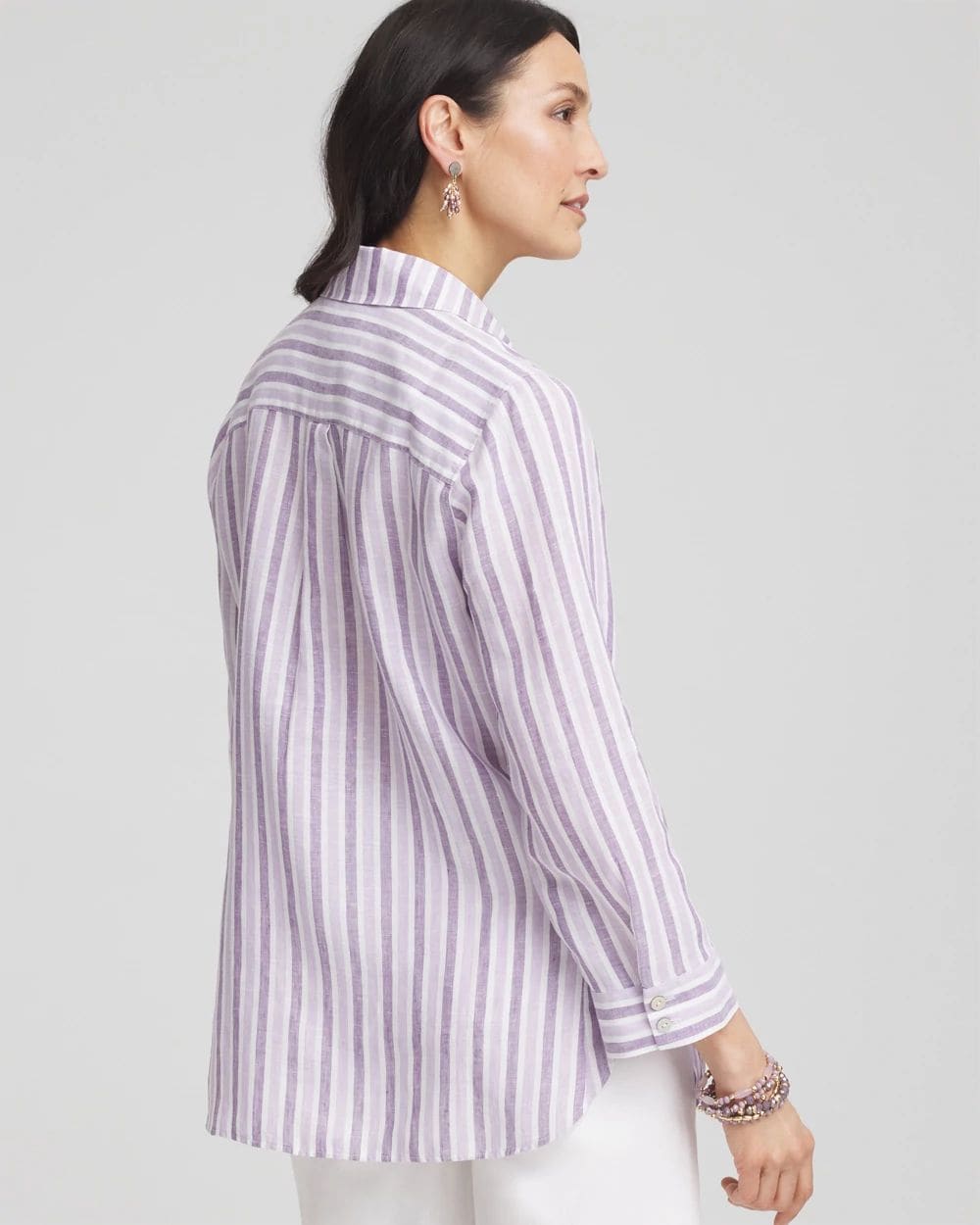 No Iron™ Plum Striped Linen Shirt | Chico's